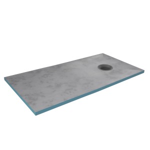 Aurlane, befliesbares Showerboard 90x160 mit rundem Ablauf für bodengleiche Dusche.