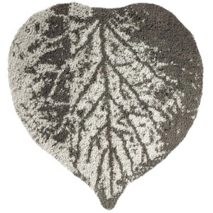 Spirella Elements Badteppich in Taupe, Blattdesign, 70x78 cm. Weicher Badvorleger für mehr Komfort im Badezimmer.