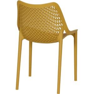 Siena Garden Stapelsessel District in Senfgelb, Gartenstuhl mit offenem Design.