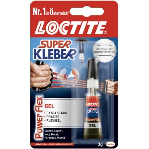 Loctite Superkleber PowerFlex Gel 4g: Flexibler Sekundenkleber für Gummi, Leder, Holz, Metall, Porzellan und Plastik.