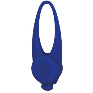 Blauer Jollypaw Flasher, 8 cm, für Hundehalsband. Blinklicht oder Dauerlicht einstellbar.