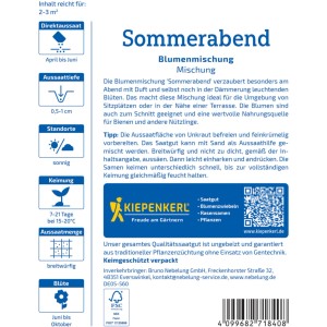 Kiepenkerl Saatgut Sommerabend: Packung mit Blumenmischung für duftende, leuchtende Blüten.