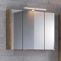 Held Möbel 3D-Spiegelschrank Bari 80 cm in Wotaneiche mit LED-Leuchte.