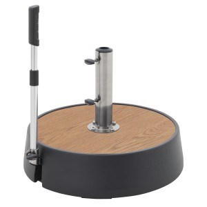 Doppler Schirmständer Easy Move Switch mit Dekorplatte in Holzoptik Esche, fahrbar.