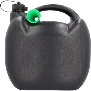 Schwarzer Cartrend Benzinkanister aus Kunststoff, 10 Liter, mit flexiblem Einfüllstutzen.
