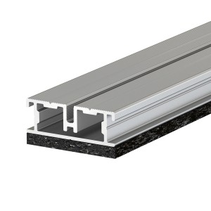 GS Terrassen Gummipad, 150x50x5mm, schwarz, unter Aluprofil für Terrassendielen.