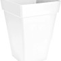 Weißer, eckiger Elho Blumentopf Loft Urban, 30x30 cm, ideal für den Außenbereich.