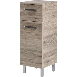 Pelipal Bad-Hängeschrank Quickset 313 Sanremo Eiche, 30 cm breit, mit Schublade und Tür.