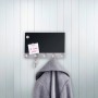 Wenko Magnetische Garderobe mit 5 Haken, Memoboard und beschreibbarer Glasfläche in Schwarz, 30x19 cm.