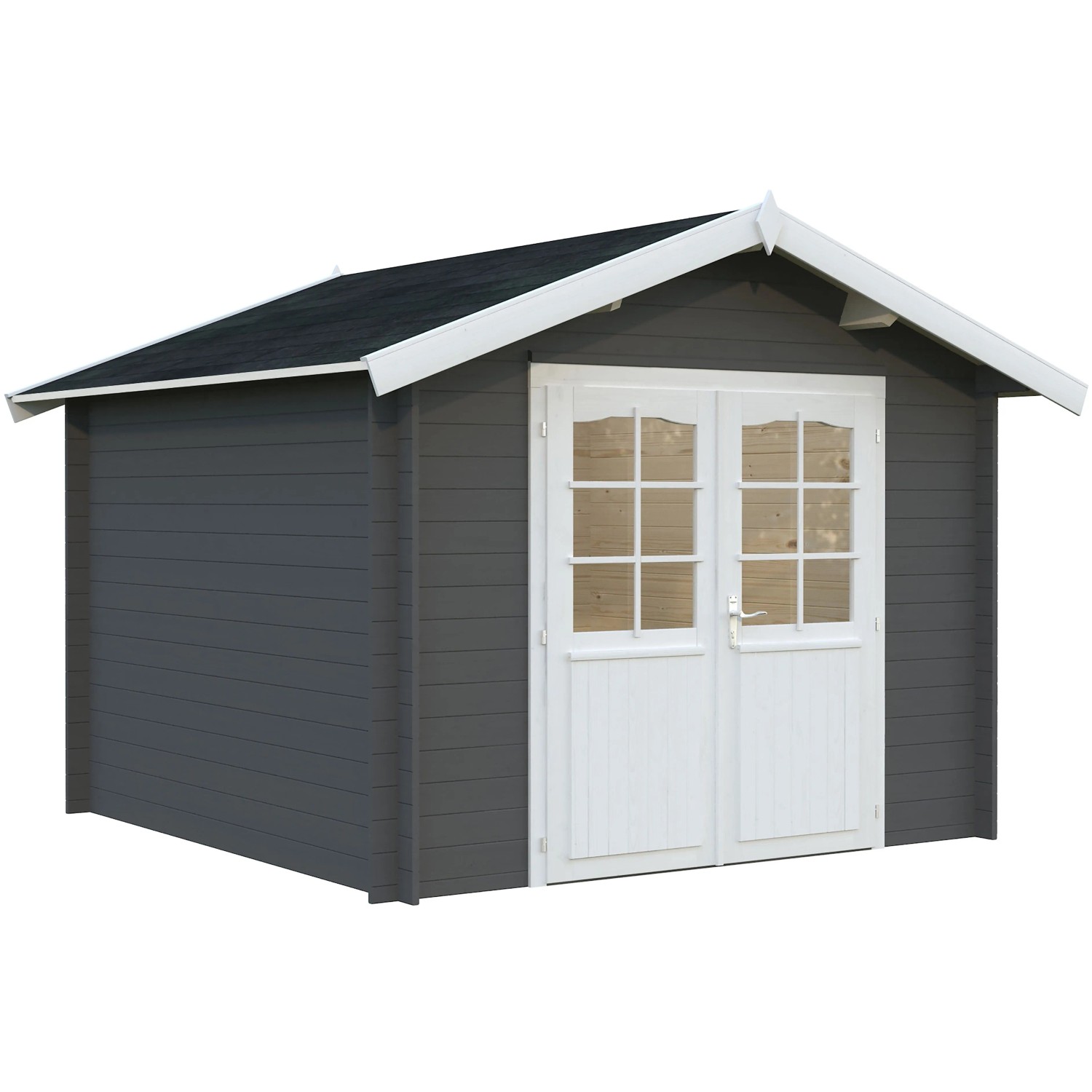 Palmako Gartenhaus Lotta 276 x 276 cm Lackiert Dunkelgrau-Weiß FSC®_2