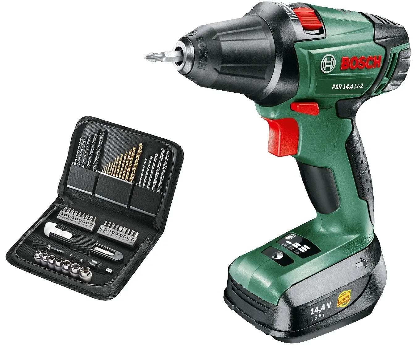 Bosch Akkuschrauber Psr 14 4 Li 2 Ladegerät Bosch Akku-Bohrschrauber 14,4 V PSR 14,4 LI-2 inkl. 51-tlg. Zubehör