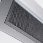 Detailaufnahme der weißen Respekta Kopffrei Dunstabzugshaube CH89060W, Fokus auf dem Fettfilter.