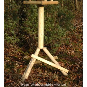 Dobar Vogelhaus-Ständer, braun, aus Kiefernholz, dreibeinige Konstruktion für sicheren Stand.