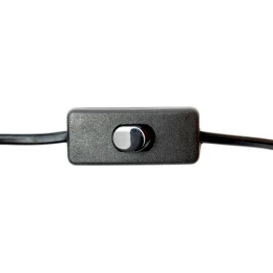 Detailaufnahme des Schalters der grauen Tischleuchte Rossa VI.