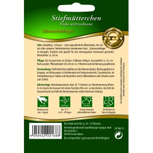 Quedlinburger Stiefmütterchen Schornsteinfeger Samen mit schwarzen Blüten für Beet und Balkon.