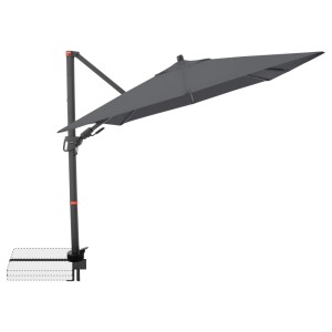 Doppler Ampelschirm, 210x210 cm, anthrazit, mit Dreh- und Neigungsfunktion.