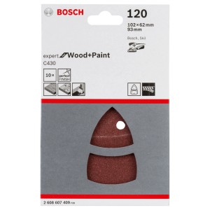 Bosch Schleifblatt-Set C430, Körnung 120, 10-teilig für Multischleifer.