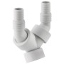 Geberit Doppelwinkelschlauchtülle 25 mm, Y-Form, aus Kunststoff in Alpinweiß für Siphonanschlüsse.