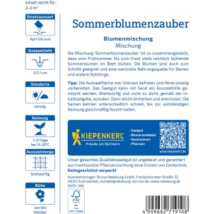 Kiepenkerl Sommerblumenzauber: Blumenmischung für Beet und bunte Sträuße, Blütezeit Juni bis Oktober.