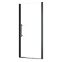 Schulte Drehtür Alexa Style 2.0, 192x80 cm, mattschwarz, für barrierefreien Duschbereich.