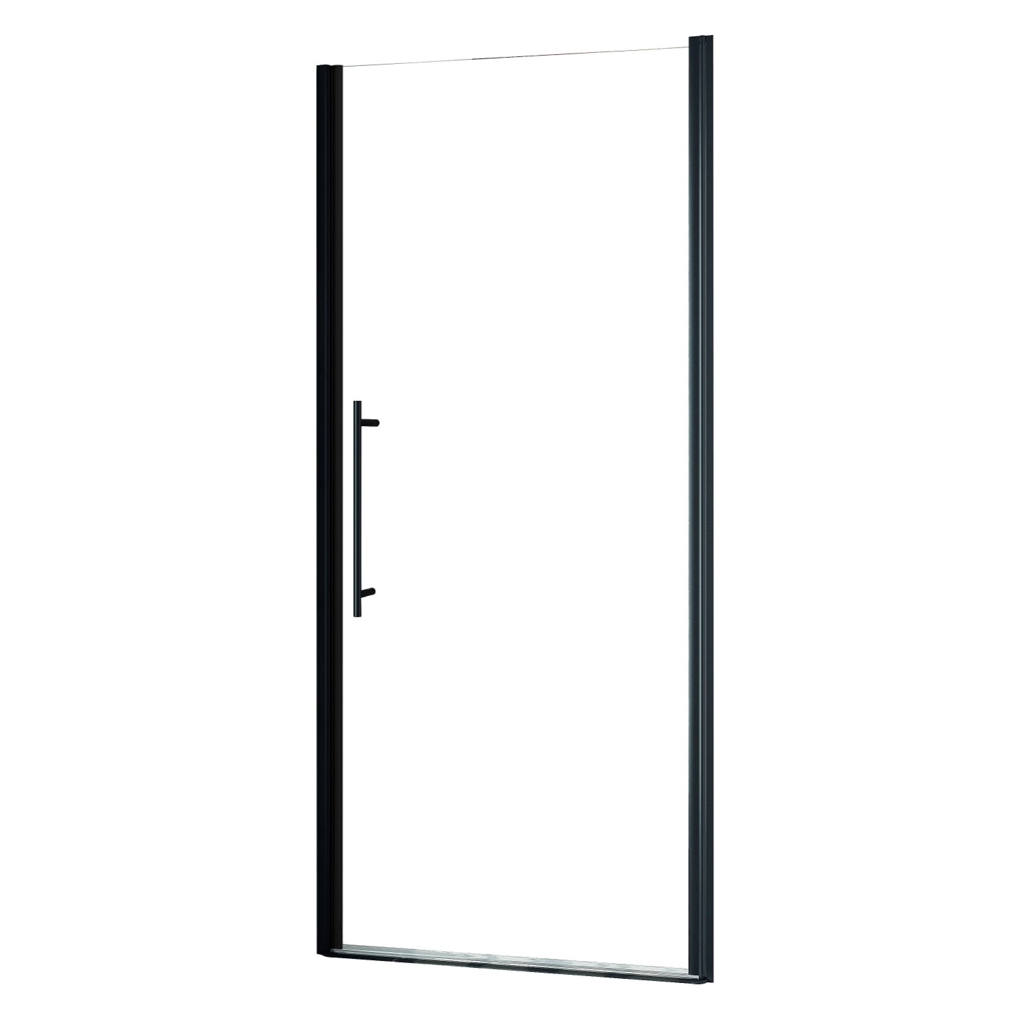 Schulte Drehtür Alexa Style 2.0, 192x80 cm, mattschwarz, für barrierefreien Duschbereich.