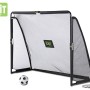 Schwarzes EXIT Coppa Fußballtor aus Stahl, 220x170cm, mit Fußball und Verankerung.