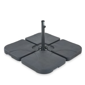 Leco Kunststoff-Plattenset für Sonnenschirme, anthrazit, 4er-Set für Kreuzständer.