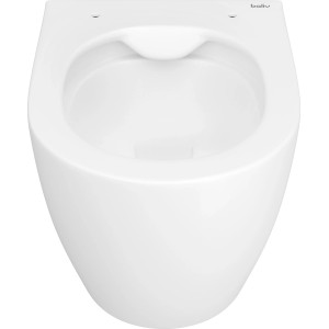 Weißes, spülrandloses baliv Wand-WC-Set Kingston, Tiefspüler, von oben.