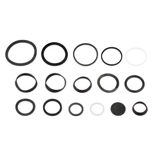 Kirchhoff Ablauf-Dichtungs-Sortiment, 16 schwarze und weiße Dichtungsringe für Wasch- und Spültische.