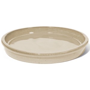 Runder Kirschke Untersetzer Cream, Ø 30 cm, aus frostfestem Steinzeug für Innen- und Außenbereiche.