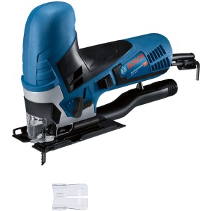 Bosch Professional GST 90 E Stichsäge im Karton, blau/schwarz, mit Zubehör.