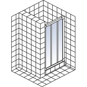 Schulte 3-teilige Gleittür 80cm mit hellem Kunstglas Softline für Dusche.