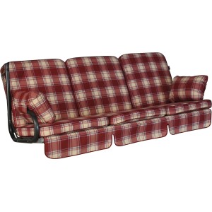 Angerer Hollywoodschaukel Auflage Star Belfast Bordeaux mit Karomuster, inkl. Kissen.