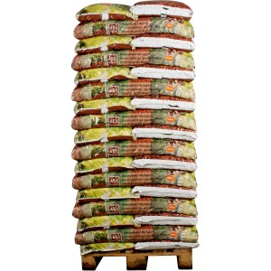 Palette OBI Gartendekor Mahagoni, 51 Säcke Deko-Mulch (je 45 l), rotbraun.