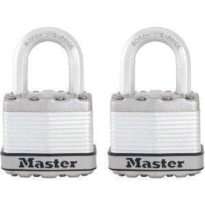 Master Lock Excell Vorhängeschloss, 3er-Pack. Laminierter Stahl, matt, für hohe Sicherheit.