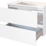 Held Möbel Waschtisch-Set Verona, 80 cm, matt Weiß. Badmöbel mit zwei Auszügen und Mineralgussbecken.