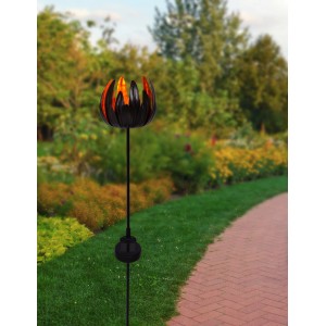 Näve LED Solar Erdspieß Blume Kupfer, 90cm, als Gartendeko.
