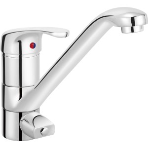 Chrom Küchenarmatur mit Geräteanschluss, Einhebelmischer schwenkbar.
