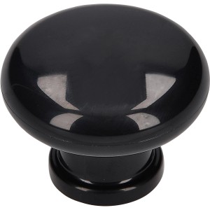 Schwarzer Siro Möbelknopf 0385, Ø 40 mm, aus Kunststoff.