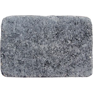 Grauer Premac Pflasterstein Graniko, 21x14x6 cm, mit rustikaler Oberfläche und unregelmäßigen Kanten.