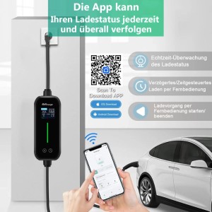 Junsun EV Ladegerät 3.5kw 6m Cable Smart App Type 2 1-phasig 6-16A
