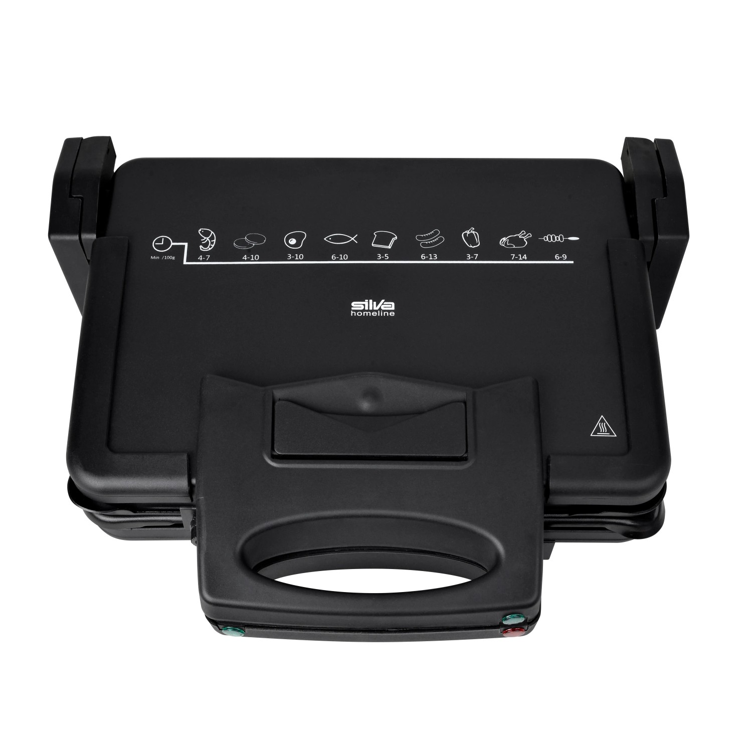 Schwarzer Silva Homeline Kontaktgrill KG 2410, Elektrogrill mit Antihaftbeschichtung.