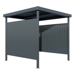Floraworld Multifunktionsunterstand Smoke, offene Vorderseite, 204x214x214 cm, für Garten und Terrasse.