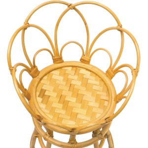 Detailansicht: Naturfarbener Blumenständer aus Rattan, 65x35x35 cm.