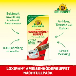 Neudorff Loxiran Ameisenköder: Nachfüllpack für Ameisen-Buffet, zur Bekämpfung von Ameisen in Haus und Garten.