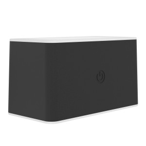 Eckige, schwarze EGLO LED-Wandleuchte VALGIANO mit Touch-Funktion, ideal für Bad und Terrasse.