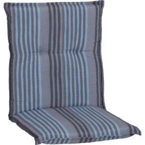 Beo Niedriglehner Auflage Tissa Streifen, blau-grau gestreift für Gartenstuhl.