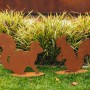 Ferrum Art Design Deko-Figuren Eichhörnchen Felix und Pauline aus Edelrost, 34 cm, Gartendekoration.