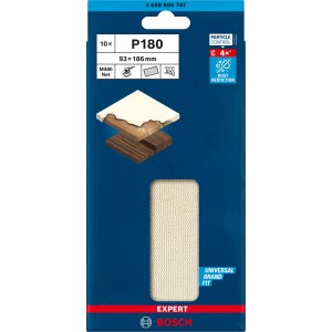 Bosch Expert M480 Netzschleifblätter, K180, 93x186mm, 10 Stk. für Exzenterschleifer.