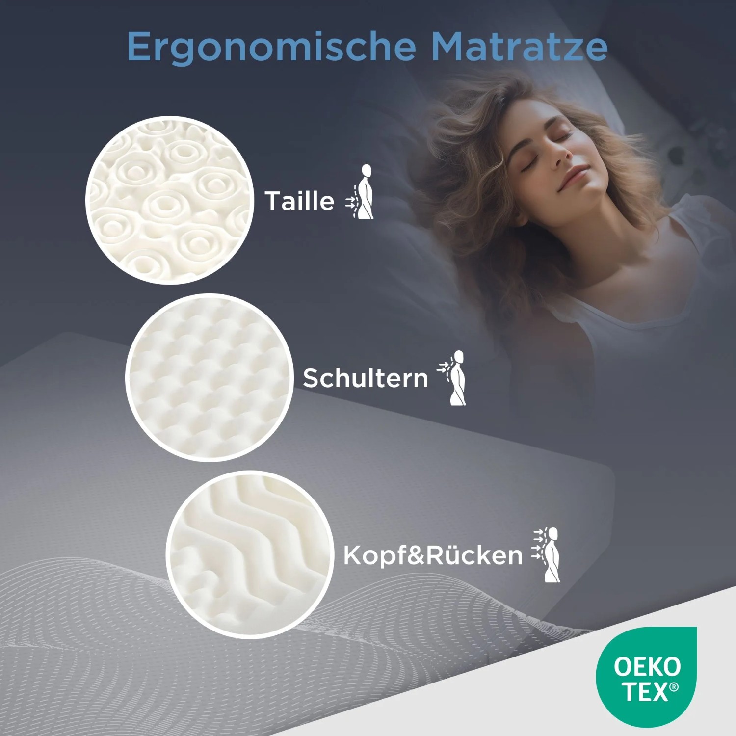 okwish Einzelbett mit Stauraumbett Kopfteil Jugendzimmer mit Matratze 140 x 200 cm cm Hellgrau_10
